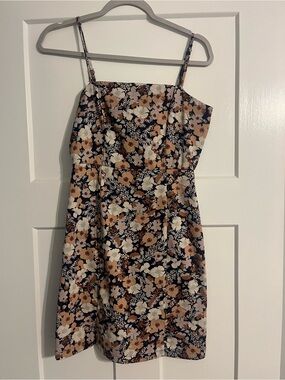 Originality Floral Square Neck Mini Dress Size S Made in USA